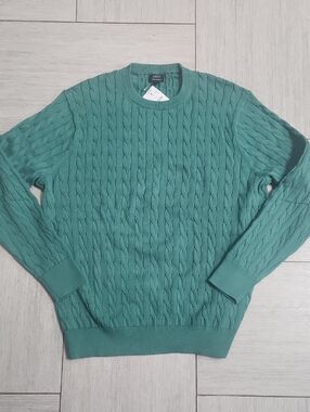J. Crew Men's Cable Crewneck Sweater - Green